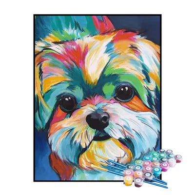 Paint by Numbers Kit – Abstract Maltese Dog