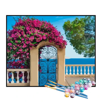 Paint by Numbers Kit – Blooming Seaside Balcony