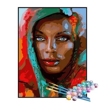 Paint by Numbers Kit – Vibrant African Portrait