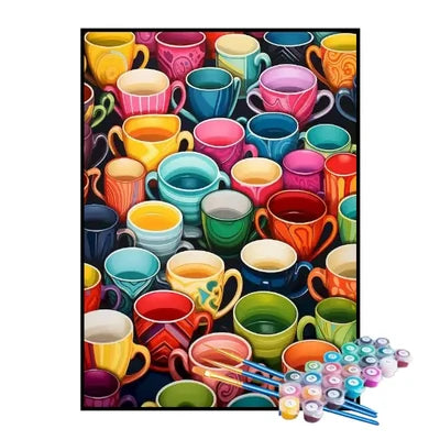 Paint by Numbers Kit – Colorful Cups