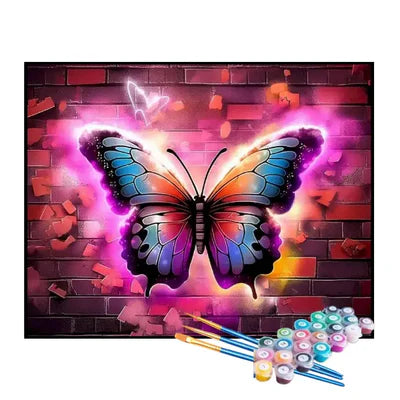 Paint by Numbers Kit – Neon Butterfly