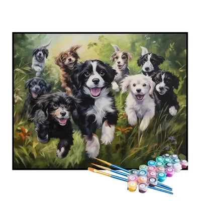 Paint by Numbers Kit – Playful Puppy Pack