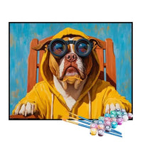 Paint by Numbers Kit – Cool Dog in a Yellow Hoodie