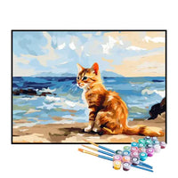 Paint by Numbers Kit – Cat on the Beach