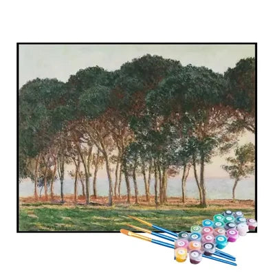 Paint by Numbers Kit – Under the Pines at Sunset, Claude Monet