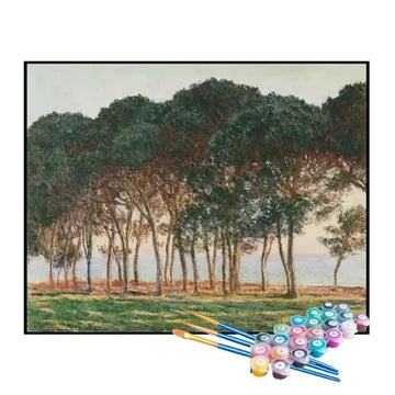 Paint by Numbers Kit – Under the Pines at Sunset, Claude Monet