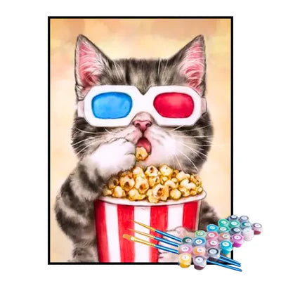 Paint by Numbers Kit – Movie Night Kitten