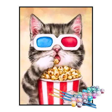 Paint by Numbers Kit – Movie Night Kitten