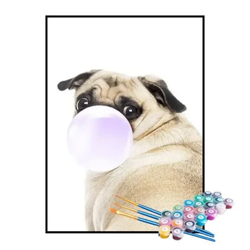 Paint by Numbers Kit – Bubblegum Pug