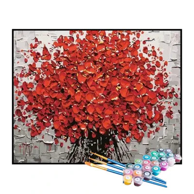 Paint by Numbers Kit – Red Blossoming Tree