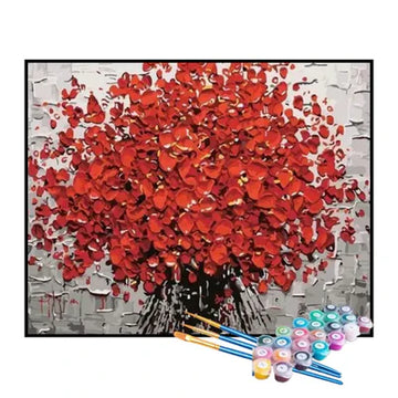 Paint by Numbers Kit – Red Blossoming Tree