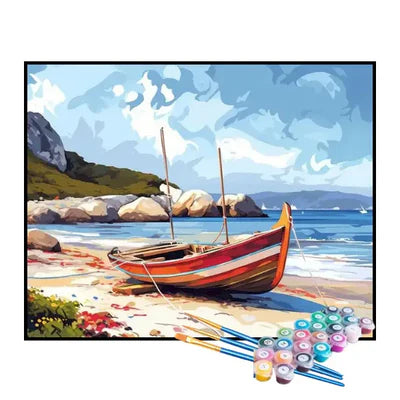 Paint by Numbers Kit – Little Boat by the Shore