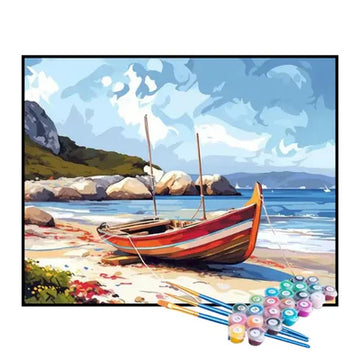 Paint by Numbers Kit – Little Boat by the Shore
