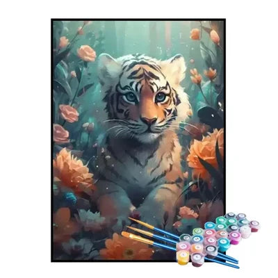 Paint by Numbers Kit – Tiger Cub in the Forest