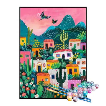 Paint by Numbers Kit – Cactus Village
