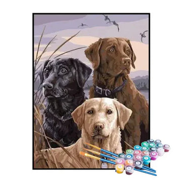 Paint by Numbers Kit – Labrador Trio