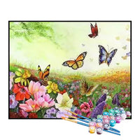 Paint by Numbers Kit – Butterflies in a Blooming Meadow