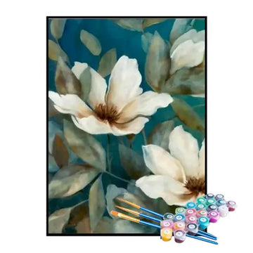 Paint by Numbers Kit – White Blossoms