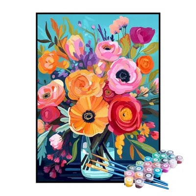 Paint by Numbers Kit – Bouquet of Colorful Flowers