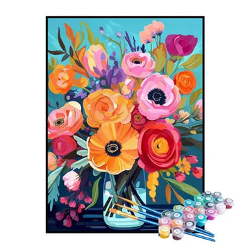 Paint by Numbers Kit – Bouquet of Colorful Flowers