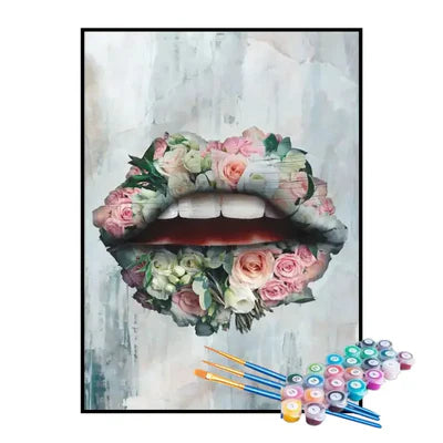 Paint by Numbers Kit – Blooming Lips