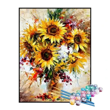 Paint by Numbers Kit – Golden Sunflowers