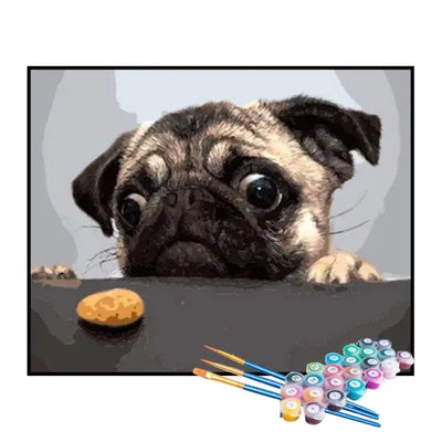 Paint by Numbers Kit – Hungry Pug