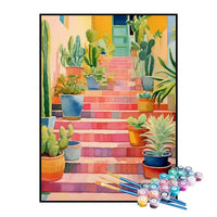 Paint by Numbers Kit – Stairway of Flowers