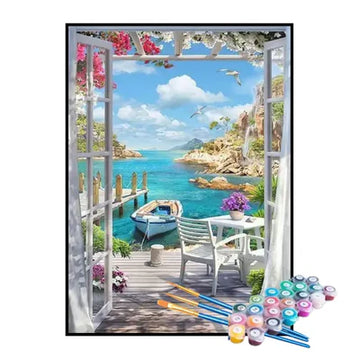 Paint by Numbers Kit – Seaside Balcony