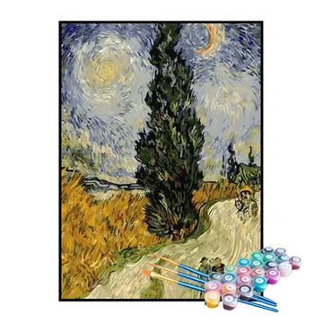 Paint by Numbers Kit – Road with Cypresses, Van Gogh