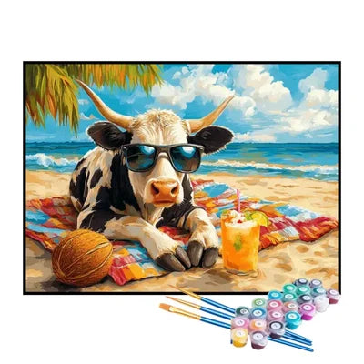 Paint by Numbers Kit – Cow on Vacation