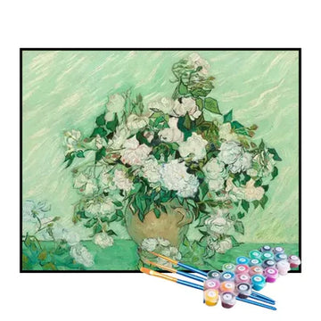 Paint by Numbers Kit – Vase with Pink Roses, Van Gogh