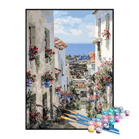 Paint by Numbers Kit – Blooming Coastal Village