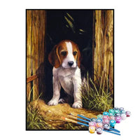 Paint by Numbers Kit – Shy Little Puppy