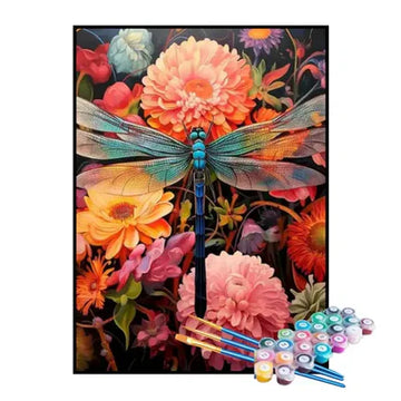 Paint by Numbers Kit – Dragonfly in Bloom