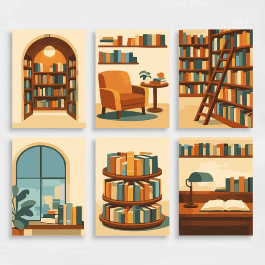 A Book Lover's Retreat - Mini Paint by Numbers Set