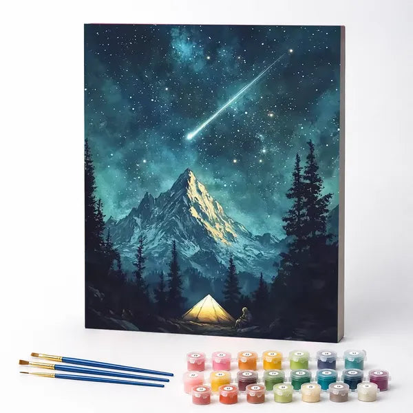 Paint by Numbers Kit – Galaxy Beyond the Mountains