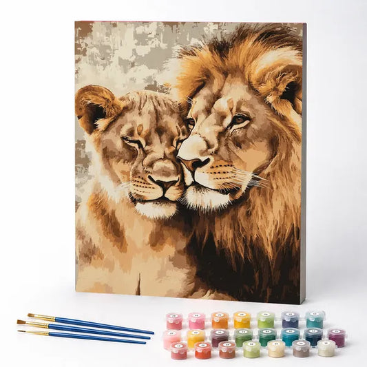A Lion's Embrace - Paint by Numbers Kit
