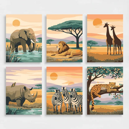 African Safari - Mini Paint by Numbers Set