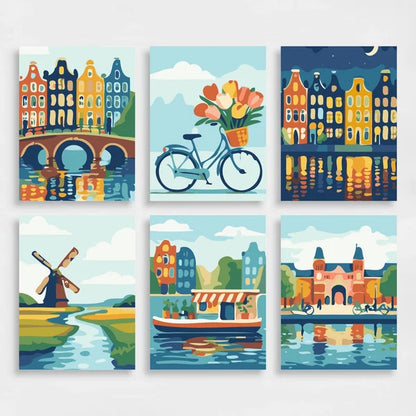 Amsterdam Charm - Mini Paint by Numbers Set