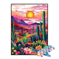 Paint by Numbers Kit – Cacti at Desert Sunset