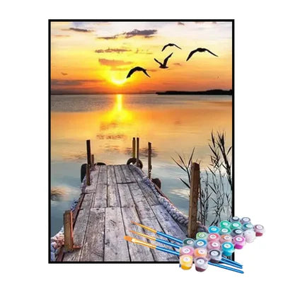 Paint by Numbers Kit – Pier at Sunset