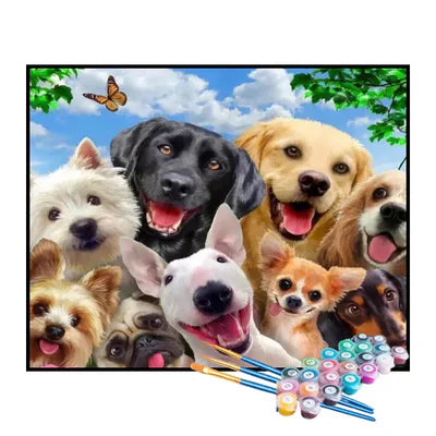 Paint by Numbers Kit – Happy Pups