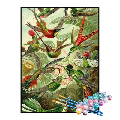 Paint by Numbers Kit – Trochilidae (Hummingbirds), Ernst Haeckel