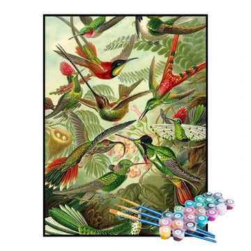 Paint by Numbers Kit – Trochilidae (Hummingbirds), Ernst Haeckel