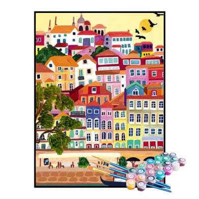 Paint by Numbers Kit – Colorful Buildings