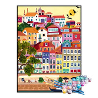 Paint by Numbers Kit – Colorful Buildings