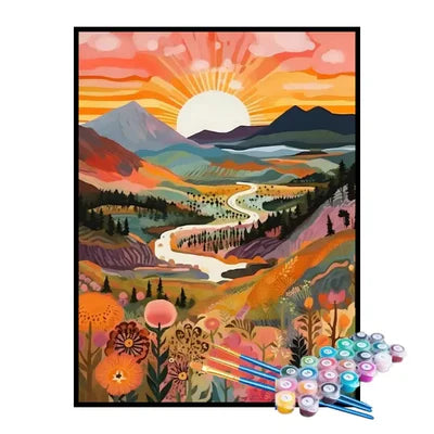 Paint by Numbers Kit – Golden Sunrise in the Valley