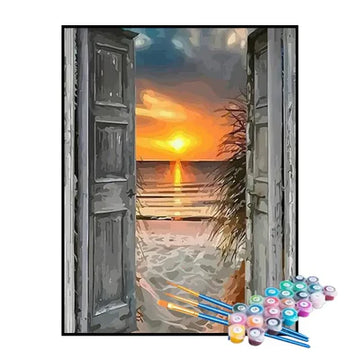 Paint by Numbers Kit – Seaside Doorway