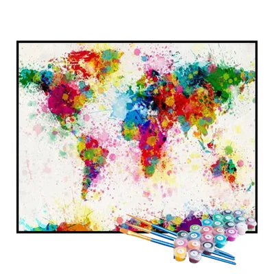 Paint by Numbers Kit – Colorful Map